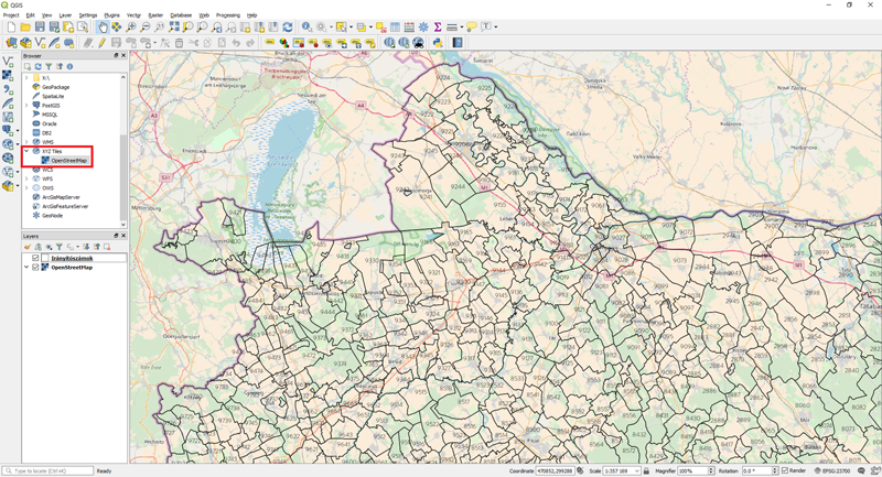 Magyarország irányítószám körzetei OpenStreetMap alaptérképpel