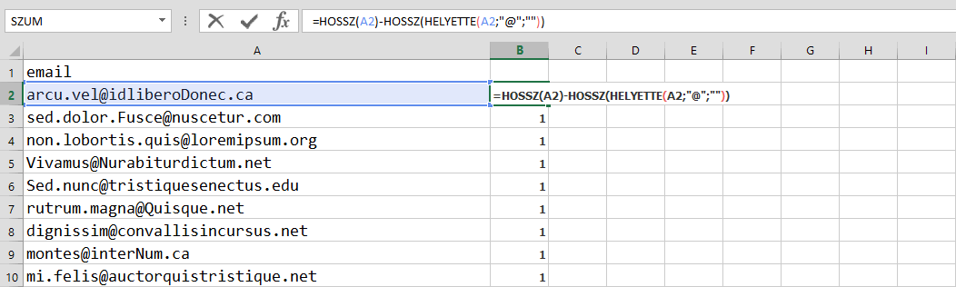 Excel makró - Egy karakter előfordulásainak száma Excel függvényekkel
