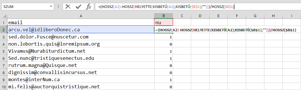 Excel makró - Karaktersorozat kis-és nagybetűtől független előfordulásainak száma Excel függvényekkel